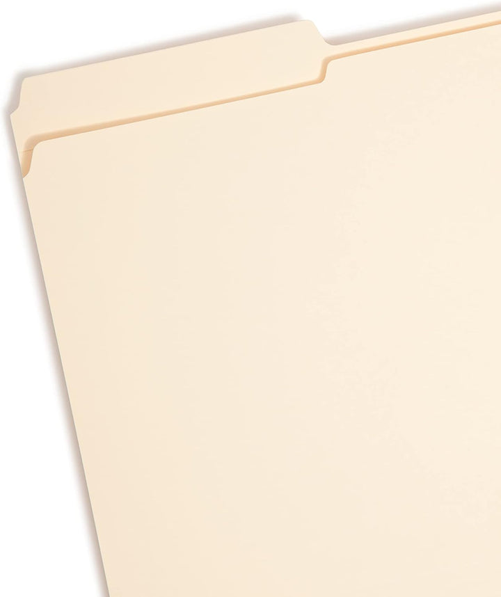Smead Schnellhefter, 1 Verschluss, verstärkt, 1/3-Schnitt, legale Grösse, Manila, 50 Stück pro Box (