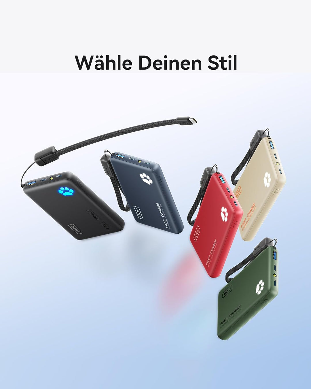 INIU Power Bank, 45W 10000mAh Powerbank Leichteste und Klein Aber Stark (USB C In & Out), PD3.0 Exte