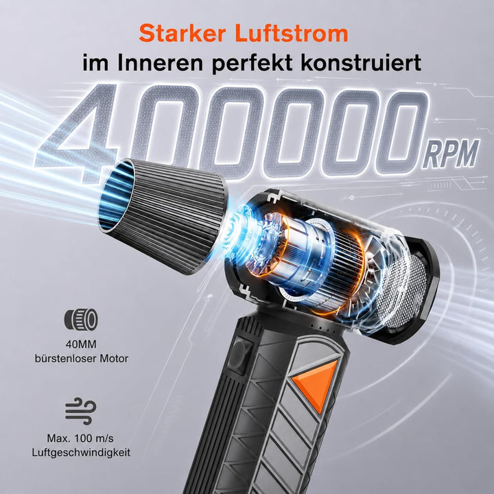WHATOOK W02 Pro Elektrisches Staubgebläse, 100m/s Electric Air Duster, 100-stufig einstellbares PC R