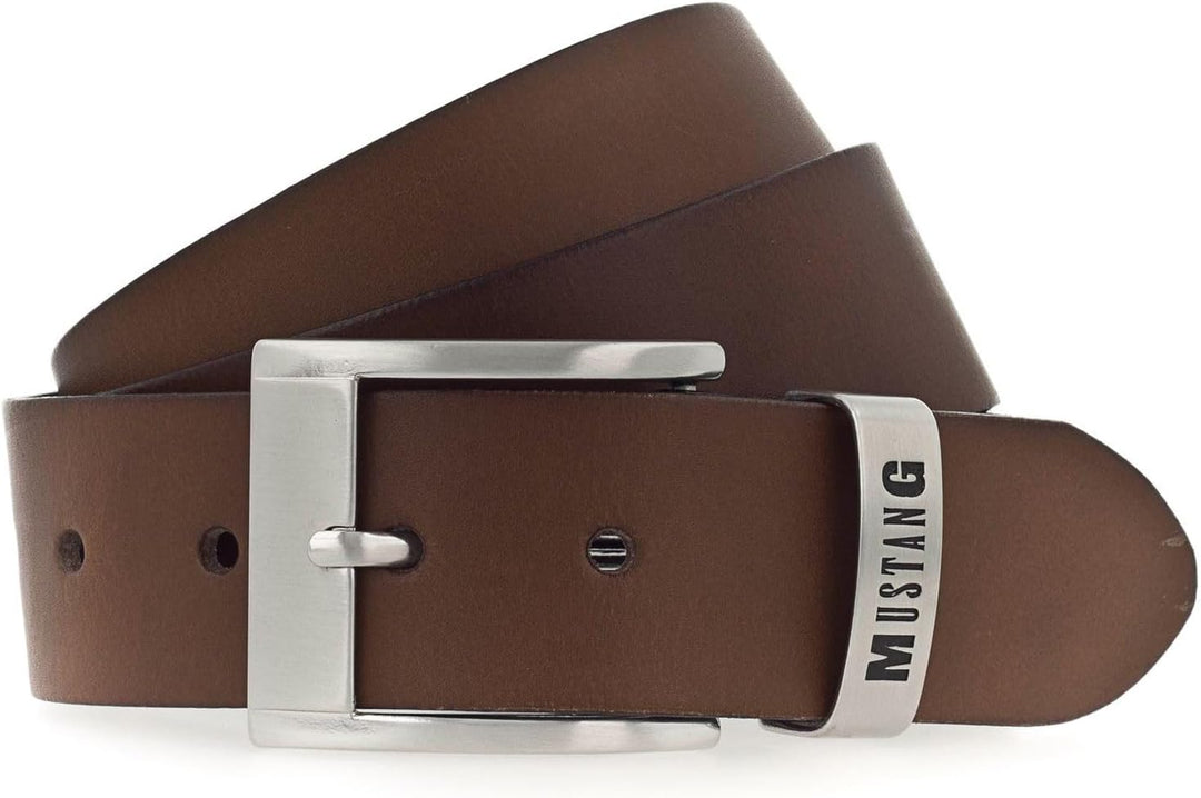 MUSTANG Herren Ledergürtel MG2164L15 40mm Gürtelbreite Schwarz Braun 80-115cm W90 Baileys 0660, W90
