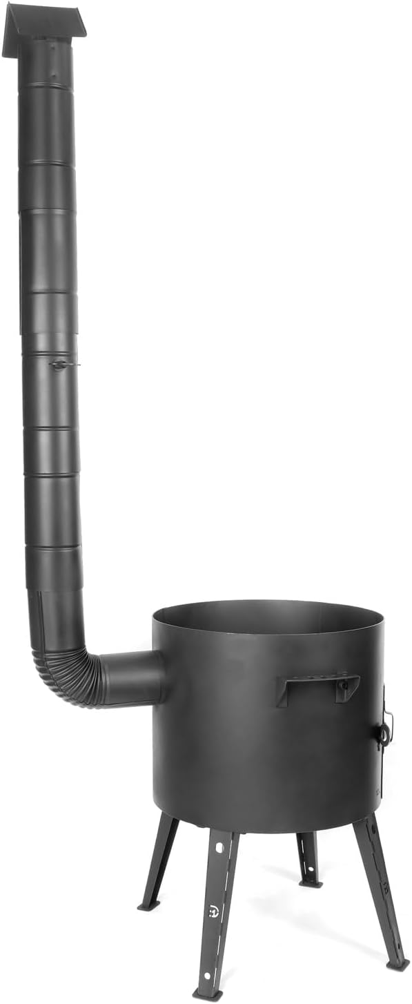 Ø40 Uchag 2mm stahl Utschak mit Schornstein Abzugsrohr Utschag Campingofen Kessel Feuerstelle Feldkü