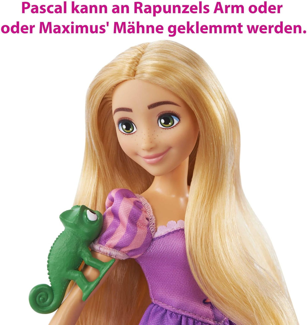 Disney Prinzessin Rapunzel & Maximus - Puppe und Pferd mit abnehmbarem Sattel und Zügeln, inklusive