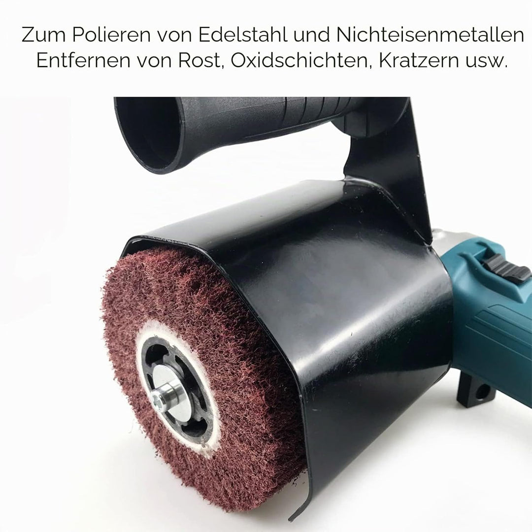 Polier- und Poliermaschinen-Set, Elektrischer Winkelschleiferaufsatz aus Edelstahl mit Körnung 80, m