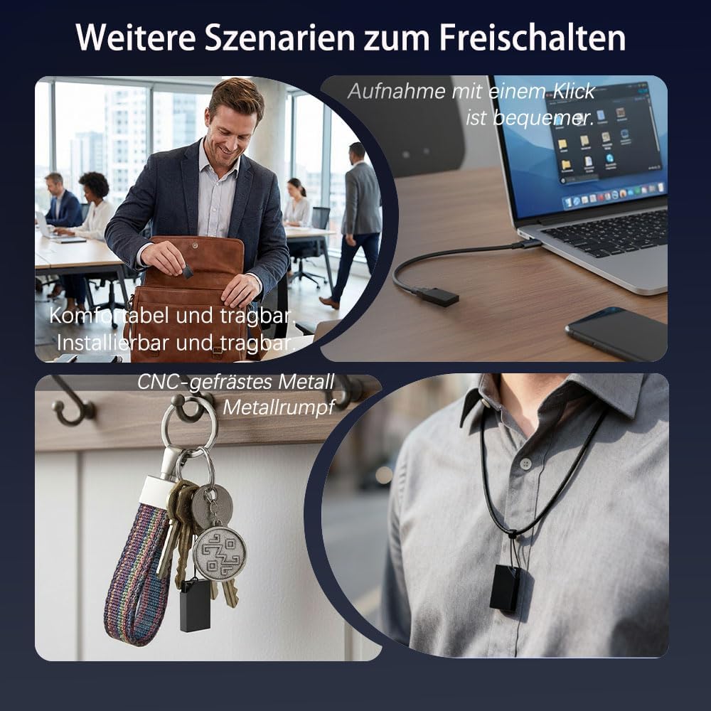 Diktiergerät Mini,Aufnahmegerät Spionage,Voice Recorder | Sprachaktivierung, Wiederaufladbar über US