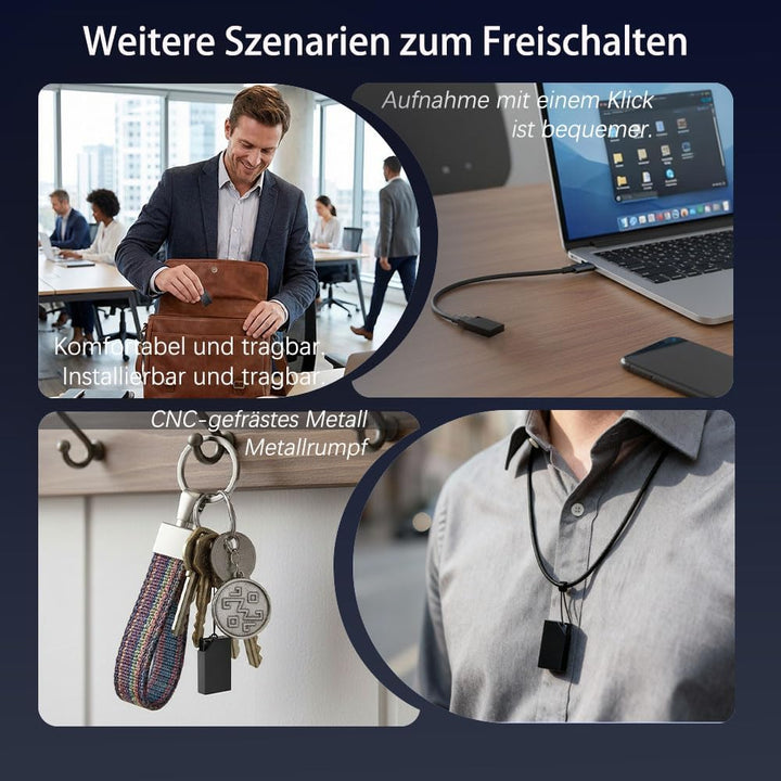 Diktiergerät Mini,Aufnahmegerät Spionage,Voice Recorder | Sprachaktivierung, Wiederaufladbar über US