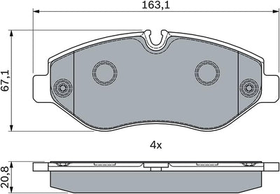 Bosch BP1031 Bremsbeläge - Vorderachse - ECE-R90 Zertifizierung - vier Bremsbeläge pro Set