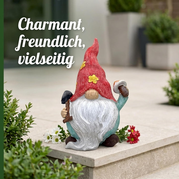 MIJOMA Gartenzwerg Gartengnom GNOME Dwarf Garten Dekoration Gartendeko Wichtel Zwerg für den Garten