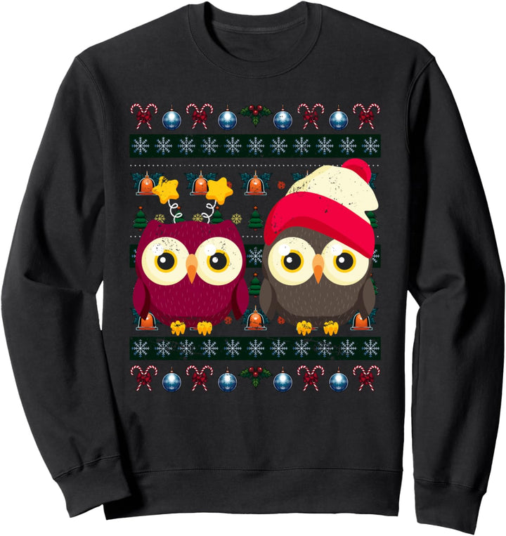 Kauz Tier Weihnachten Geschenk Ugly Christmas Eule Sweatshirt