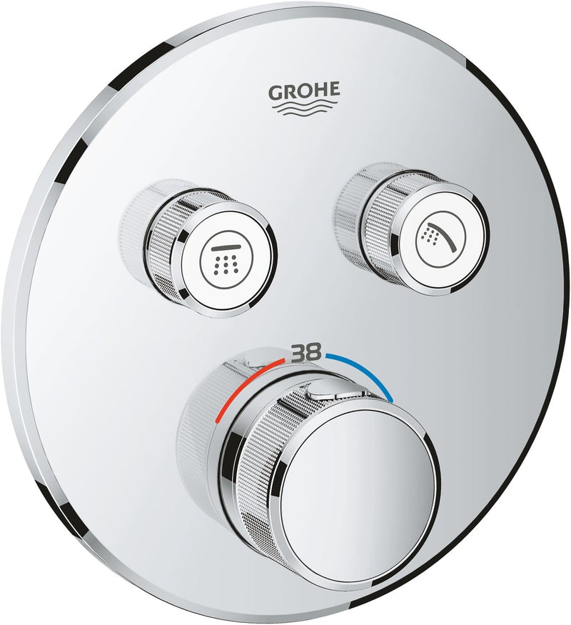 GROHE Grohtherm SmartControl - Thermostat mit 2 Absperrventilen (langlebige Oberfläche, Sicherheitss