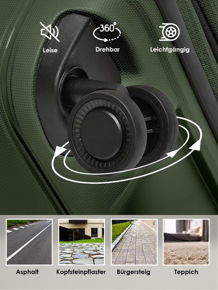 REDOLZ Hartschalen Check-in Koffer | Mittelgrosser M Trolley 46 x 28 x 66 cm mit Dehnfalte aus hochw