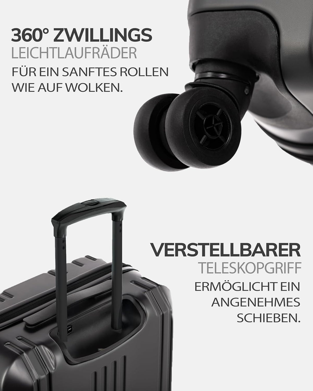 FERGÉ Kofferset 3 TLG Hartschale mit TSA-Zahlenschloss Cannes Reisekoffer Trolley-Set (Handgepäck, L