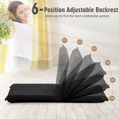 LIFEZEAL Bodenstuhl mit Rückenlehne, Gepolsterter Bodensessel, Meditationsstuhl mit Oberfläche aus N