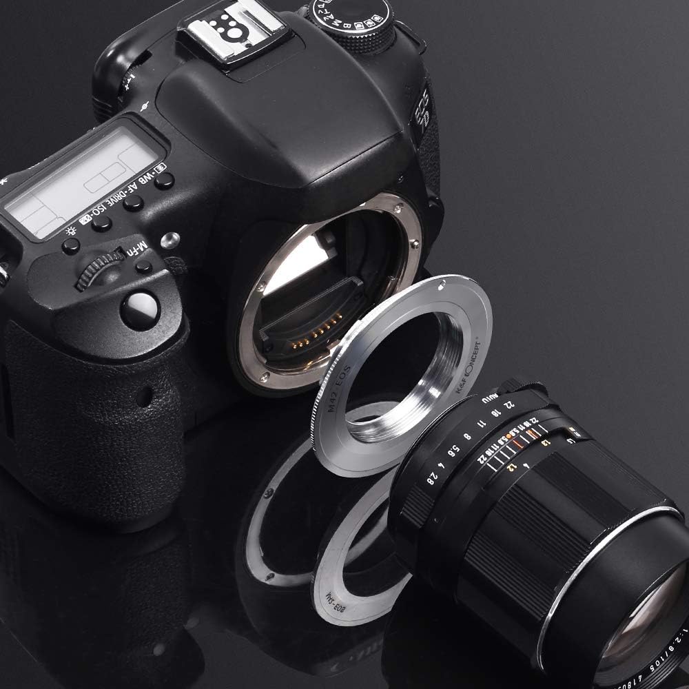 K&F Concept M42-Canon EOS Objektiv Mount Adapter Ring für M42 Objektiv auf Canon EOS DSLR Kamera Obj