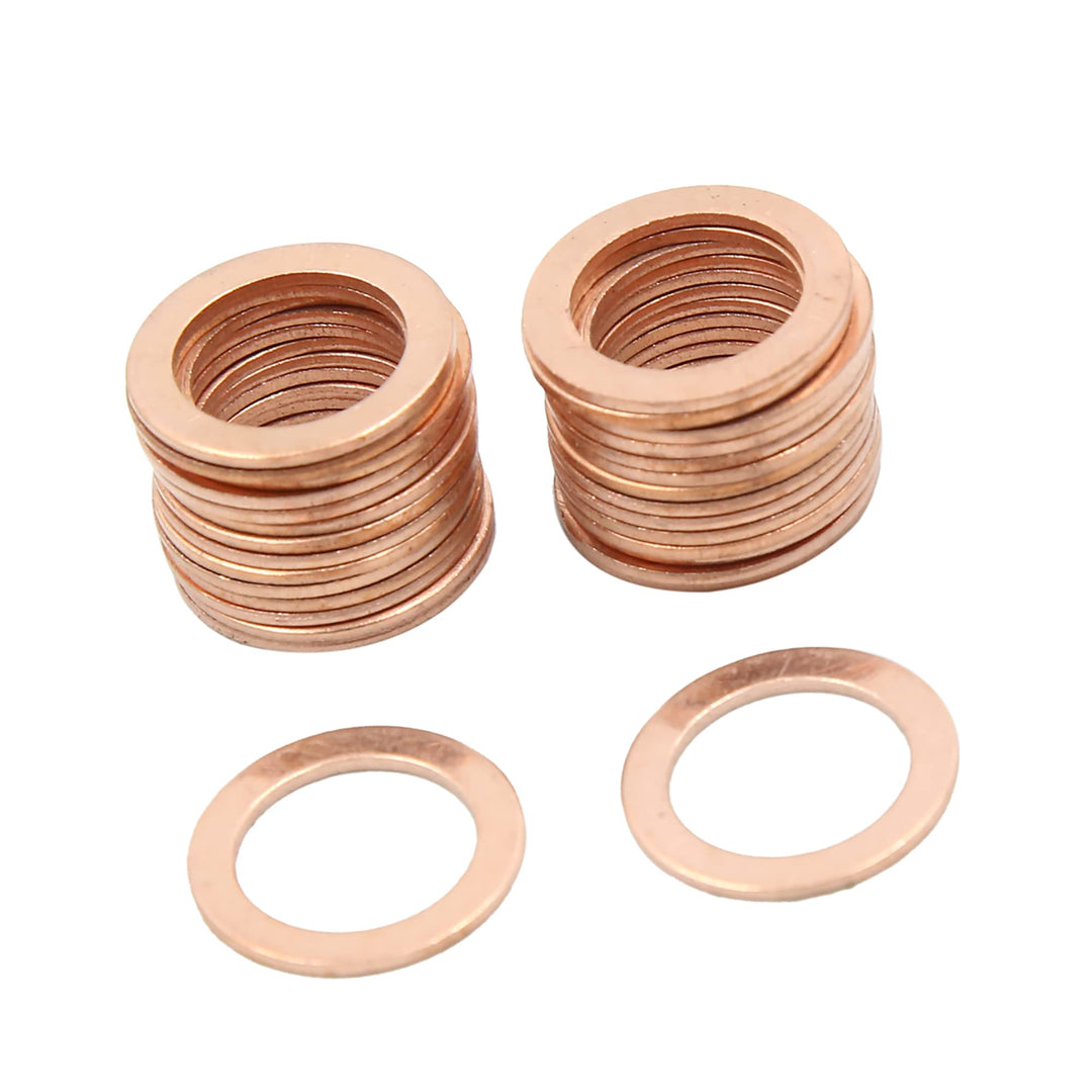A ABSOPRO 30 Stück Kupferscheibe 13mm Innendurchm. Flache Dichtungsring