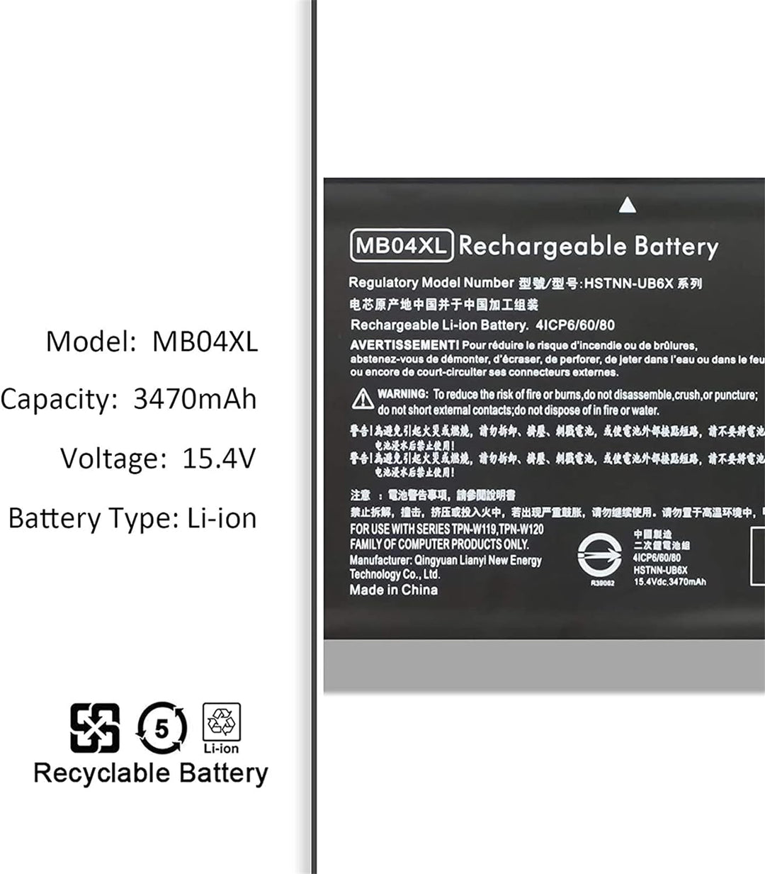 MB04XL 843538-541 844204-850 Laptop Akku Ersatz für HP Envy X360 Convertible M6-AQ000 M6-AQ105DX M6-