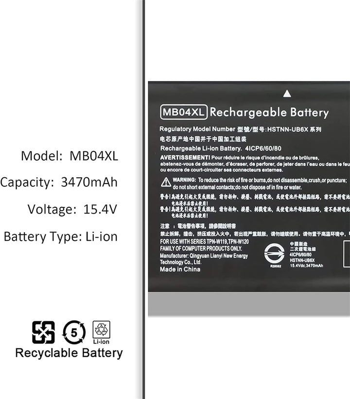 MB04XL 843538-541 844204-850 Laptop Akku Ersatz für HP Envy X360 Convertible M6-AQ000 M6-AQ105DX M6-