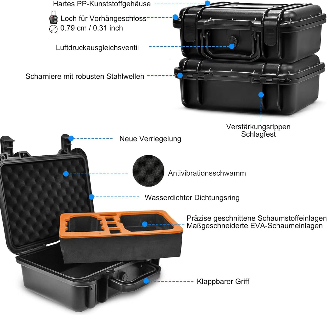 LEKUFEE Kompakte Tragbare wasserdichte Koffer für DJI Mini 4K/Mini 2 SE/2 Drohne und Zubehör (Nur Ko