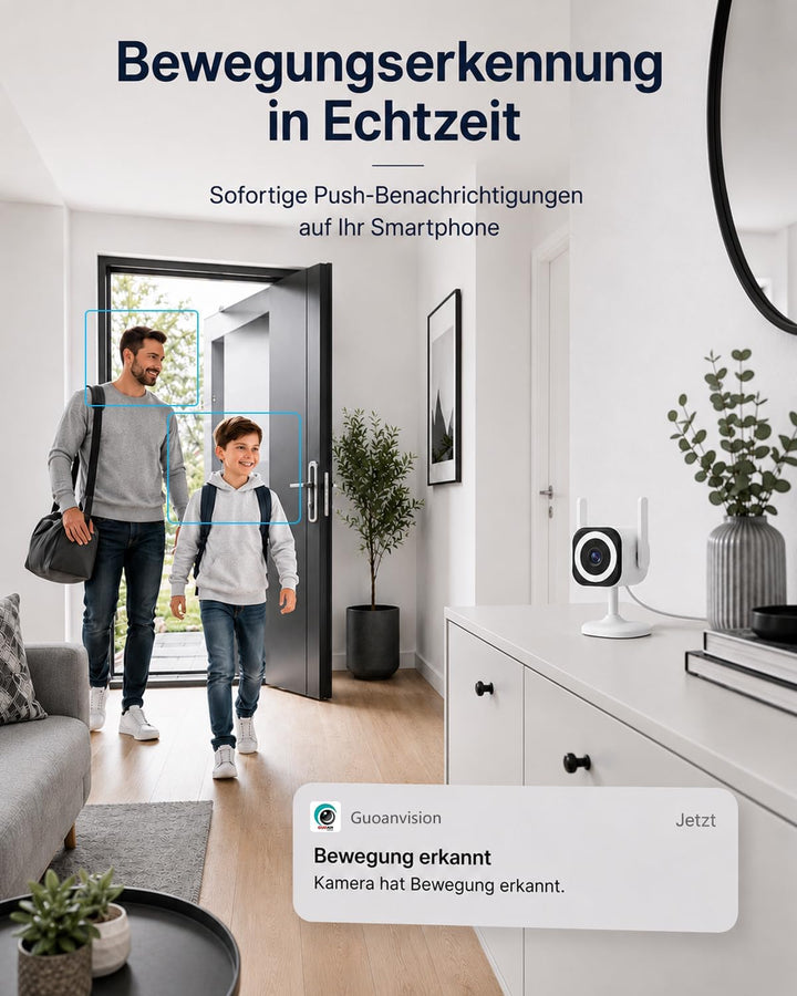 2K 5G Überwachungskamera Aussen Innen, Indoor Kamera Überwachung für Baby Monitor, Haustierkamera, Ä