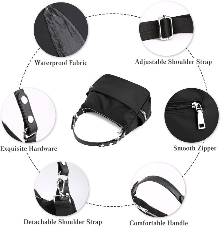 PORRASSO Casual Umhängetasche Nylon Schultertasche Damen Multi Tasche Handtasche Mädchen Crossbody B