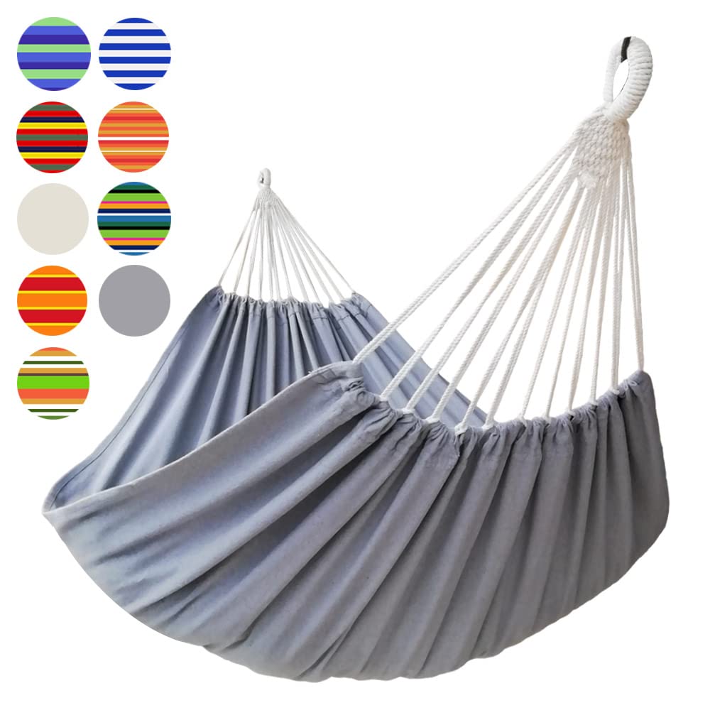 GOCAN Hängematte Outdoor 2 Personen 220x150cm Gesamtlänge 330cm Last 300kg Leinwand-Baumwoll -hängem