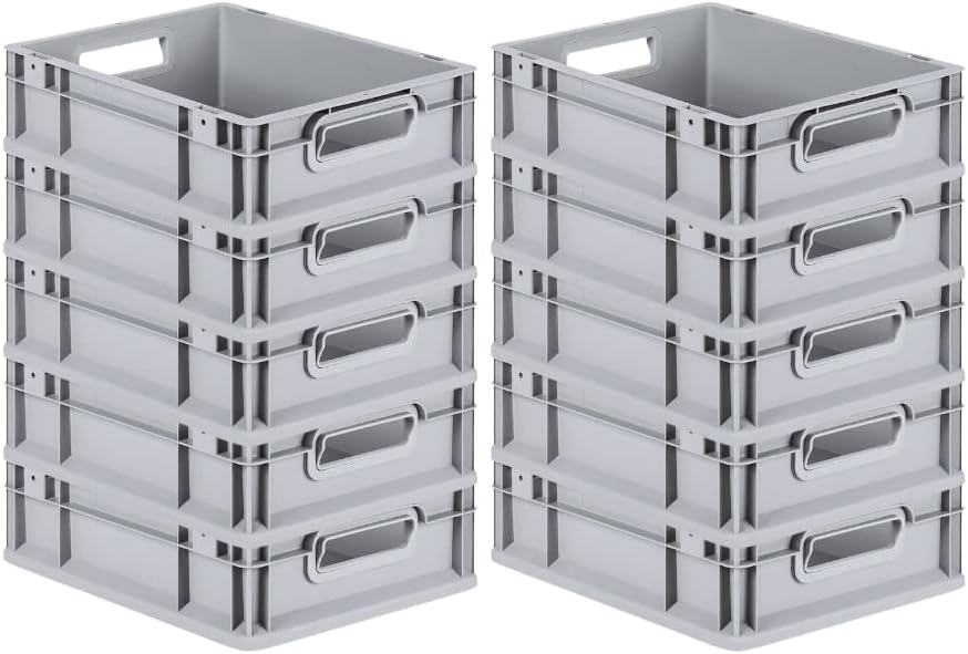 PROREGAL SuperSparSet 10x Eurobox NextGen Grip | HxBxT 12x30x40cm | Griffe offen | Glatter Boden | G