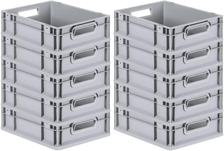 PROREGAL SuperSparSet 10x Eurobox NextGen Grip | HxBxT 12x30x40cm | Griffe offen | Glatter Boden | G
