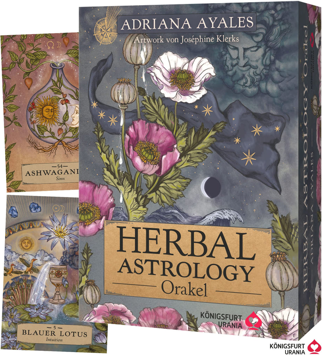 Herbal Astrology Orakel: 55 Karten mit Botschaften und Anleitungen (Stülpdeckelschachtel mit Goldprä
