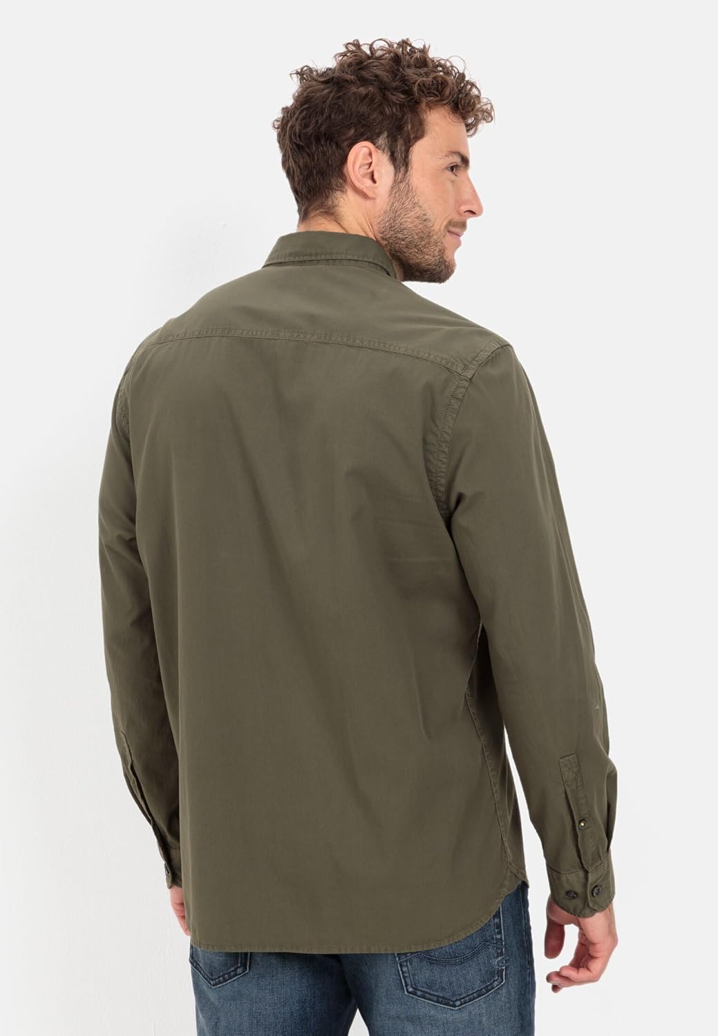 camel active Herren Langarmhemd aus Baumwolle XXL Dunkelgrün, XXL Dunkelgrün