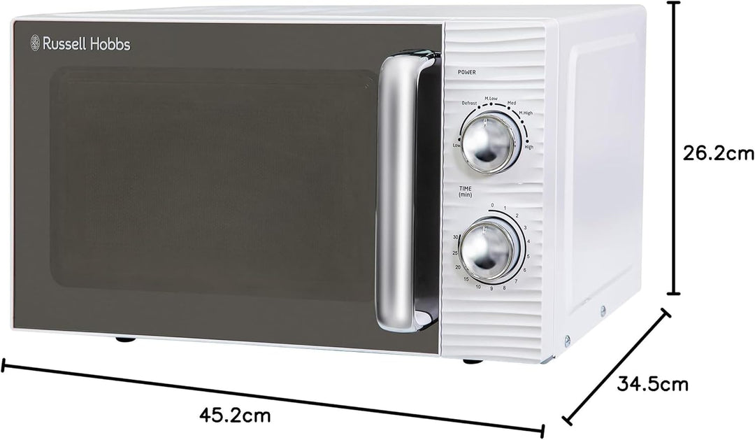 Russell Hobbs RHM1731 Inspire Solo Mikrowelle, 17 Liter, 700W, Weiss, mit 5 Leistungsstufen, Timer,