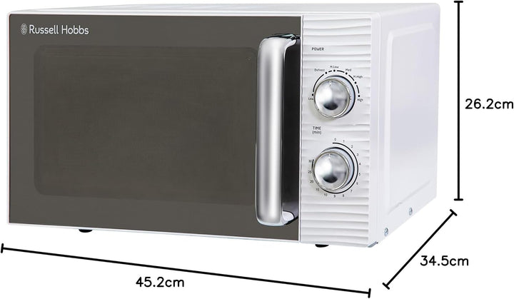 Russell Hobbs RHM1731 Inspire Solo Mikrowelle, 17 Liter, 700W, Weiss, mit 5 Leistungsstufen, Timer,