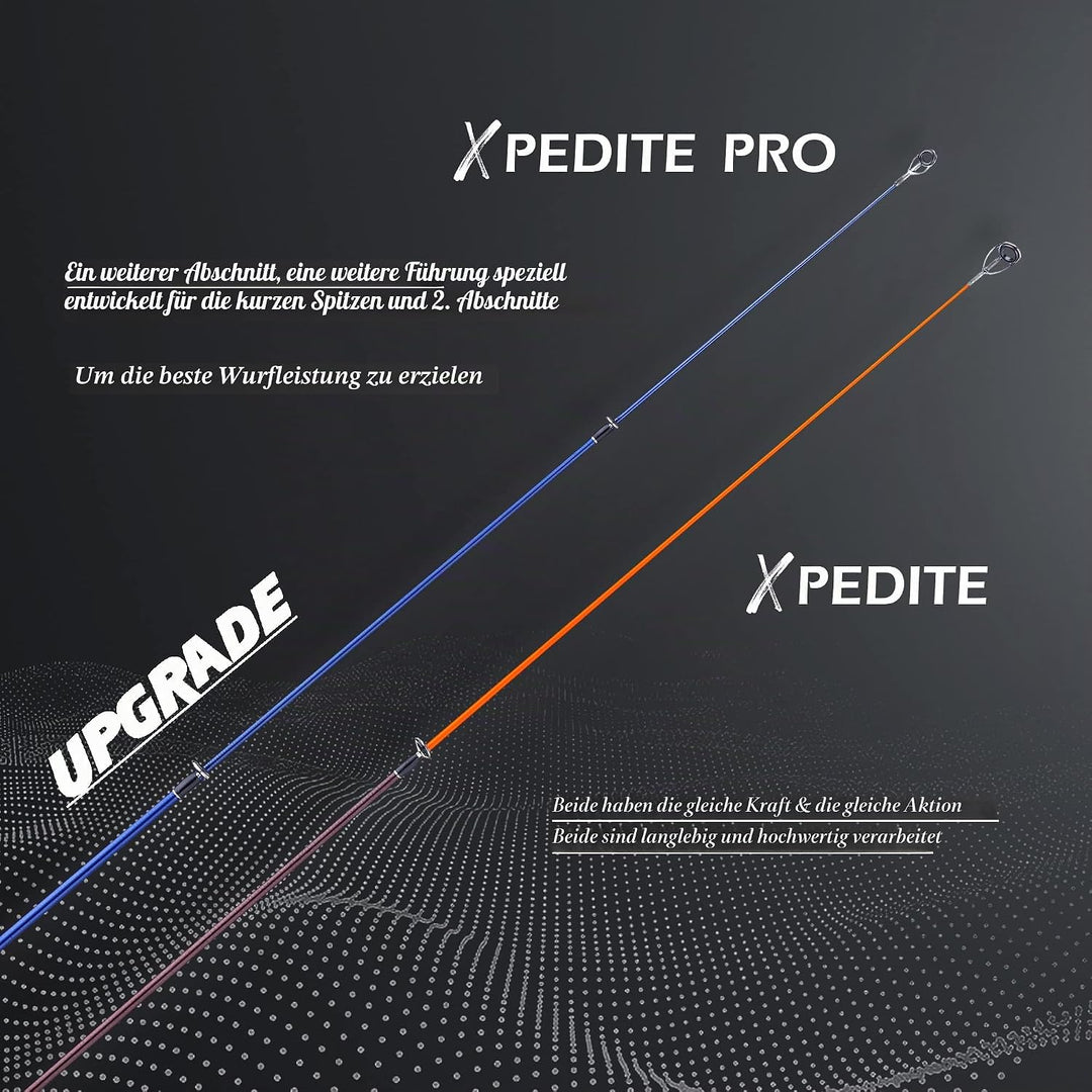 EOW XPEDITE PRO Tragbare Teleskop-Angelruten, 24T Carbon Rohlinge & Solid Carbon Spitze, Korkgriff,
