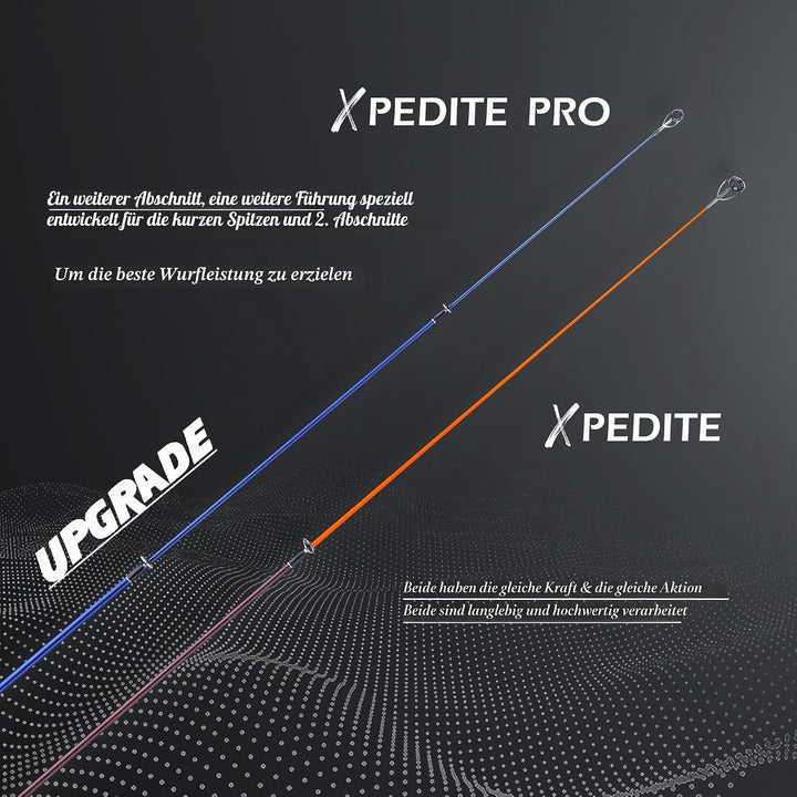 EOW XPEDITE PRO Tragbare Teleskop-Angelruten, 24T Carbon Rohlinge & Solid Carbon Spitze, Korkgriff,