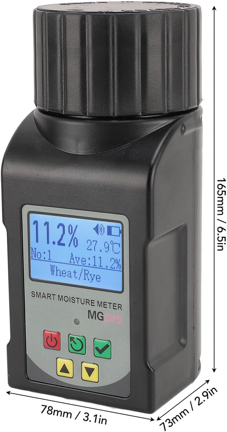 Tnfeeon Tragbarer Getreidetester mit LCD-Display, Mini-Tassen-Getreide-Feuchtigkeitsmesser für Kaffe
