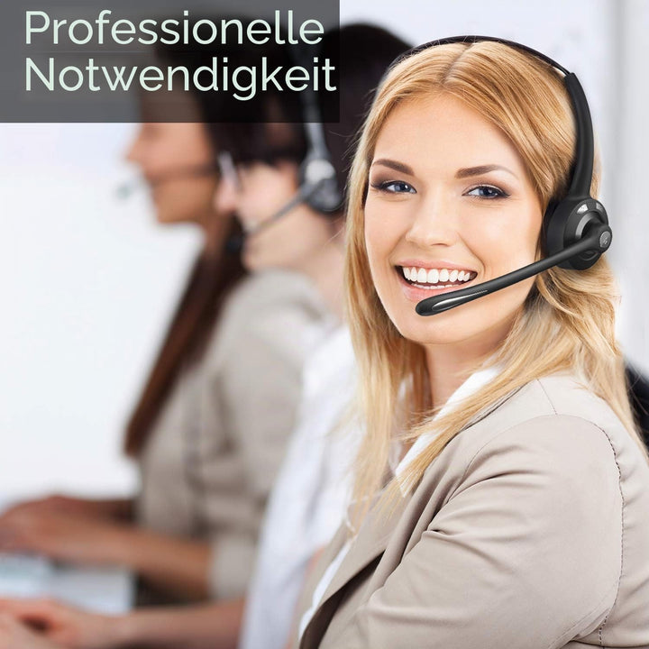 Bluetooth Headset mit Mikrofon, Wireless PC Headset mit Rauschunterdrückung Mic, Kopfhörer Bluetooth