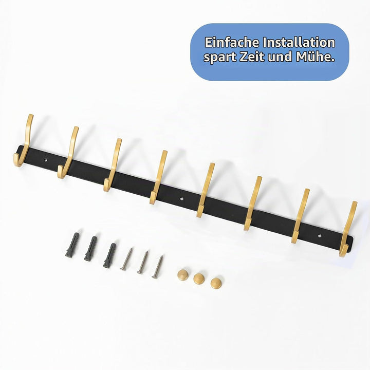 Garderobenhaken Edelstahl, Hakenleiste Kleiderhaken Wand mit 8 Haken, Garderobe Garderobenleiste Wan