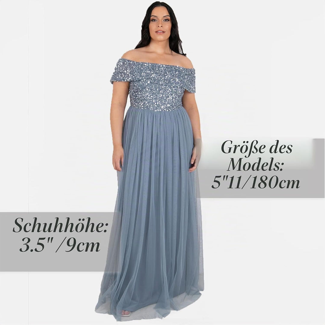 Maya Deluxe Damen Bridesmaid Dress Dusty Blue 34, Dusty Blue 34