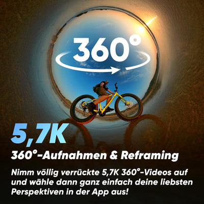 Insta360 X3 mit X3 Care Garantiekarte - wasserdichte 360°-Action-Kamera mit 48MP 1/2"-Sensoren, 5,7K