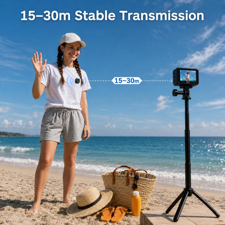 XTU Mic 1 Bluetooth Drahtloses Mikrofon, Mini Ansteckmikrofon für Action-Kameras, Vlogging, Live-Str