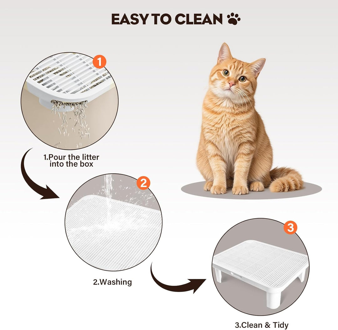 Escalón Ajustable para Gatos, Katzentreppe Toilette Patas reemplazables, Katzenstreu Rampe, Escalera