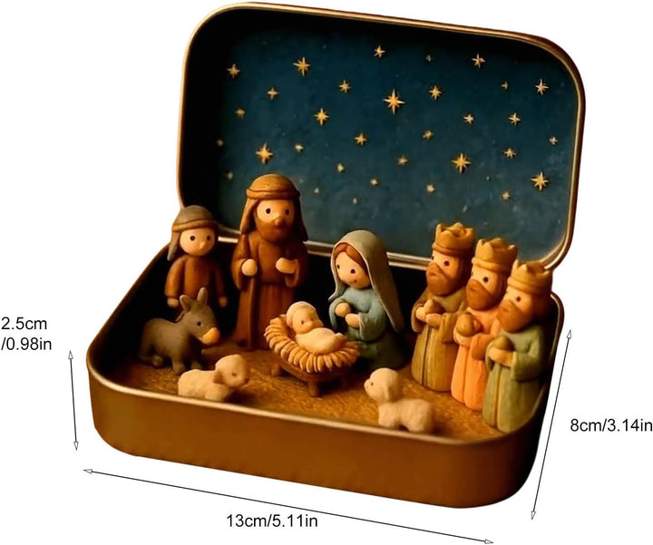 Weihnachtskrippe Komplettset, Krippenfiguren Set, Weihnachtskrippe Figuren Holz, Krippe Weihnachten,