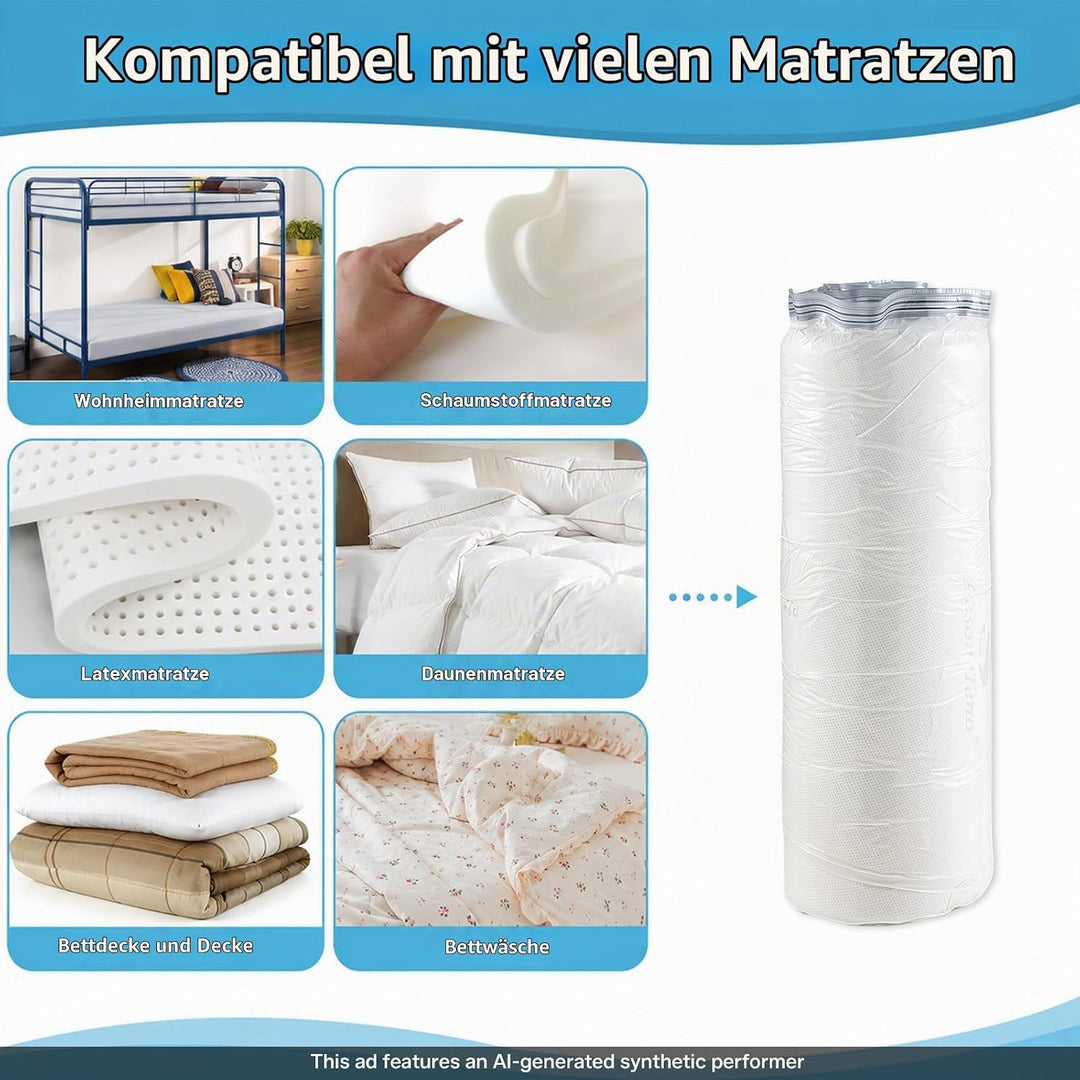 Extra grosse Vakuum-Aufbewahrungsbeutel, wasserdicht, verschliessbar, Vakuumversiegelung, Matratzent