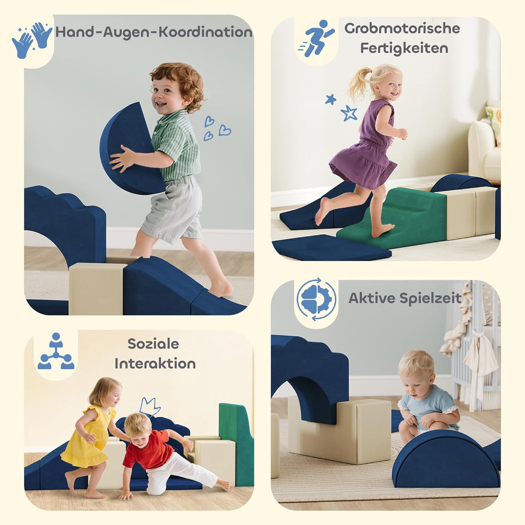 AIYAPLAY Kinder Schaumstoff Bausteine 7er Set Softbausteine Riesenbausteine Klettern Spielsofa Gross