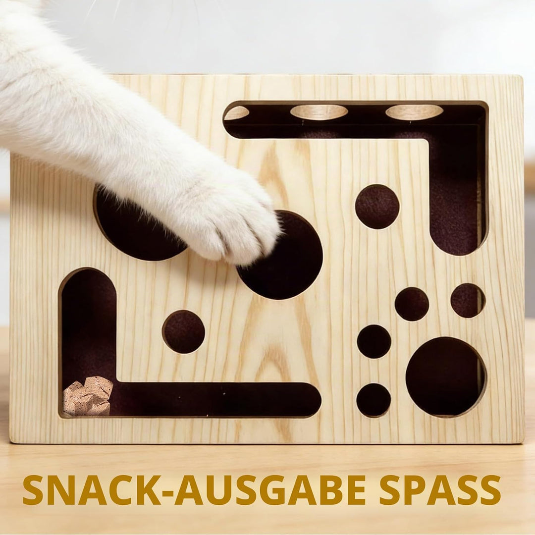 Katzen Kratzbrett für scharfe Katzenkrallen 30X25X8CM Kratzpuzzle Spielbox Holz Katzen Nagelpflege B