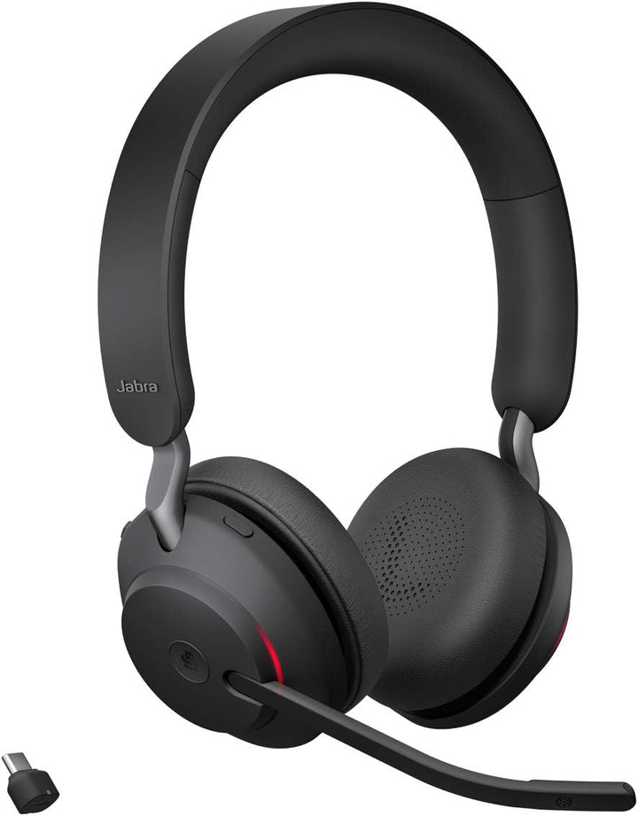 Jabra Evolve2 65 Wireless PC Headset – Noise Cancelling Microsoft Teams Certified Stereo Headphones