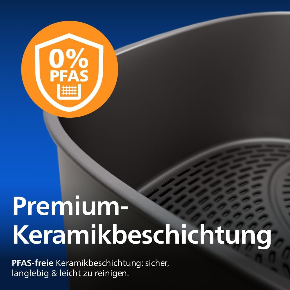 Philips Steam Airfryer 5000 Series Megabasket - Heissluftfritteuse mit Dampf-Funktion - Steam, Airfr