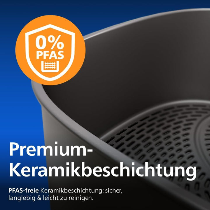 Philips Steam Airfryer 5000 Series Megabasket - Heissluftfritteuse mit Dampf-Funktion - Steam, Airfr