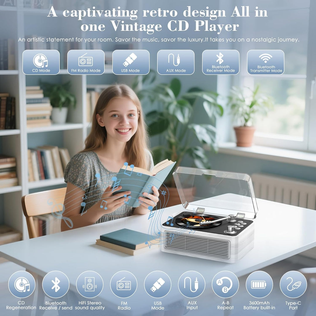 CD Player Tragbar Bluetooth: Kegaudio Radio mit CD-Player Tragbarer mit Lautsprecher Fernbedienung U
