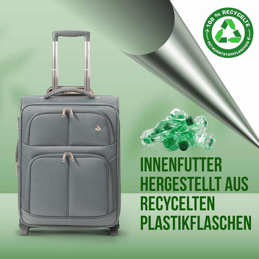 Aerolite Erweiterbar 55x40x20cm auf 55x40x23cm Lufthansa Eurowings Bordgepäck Handgepäck Koffer 55x4