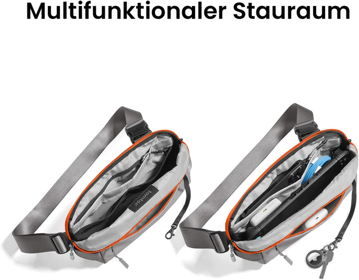 tomtoc Kompakt Sling Bag, 4L Minimalistisch Brusttasche Umhängetasche Schultertasche für Herren und