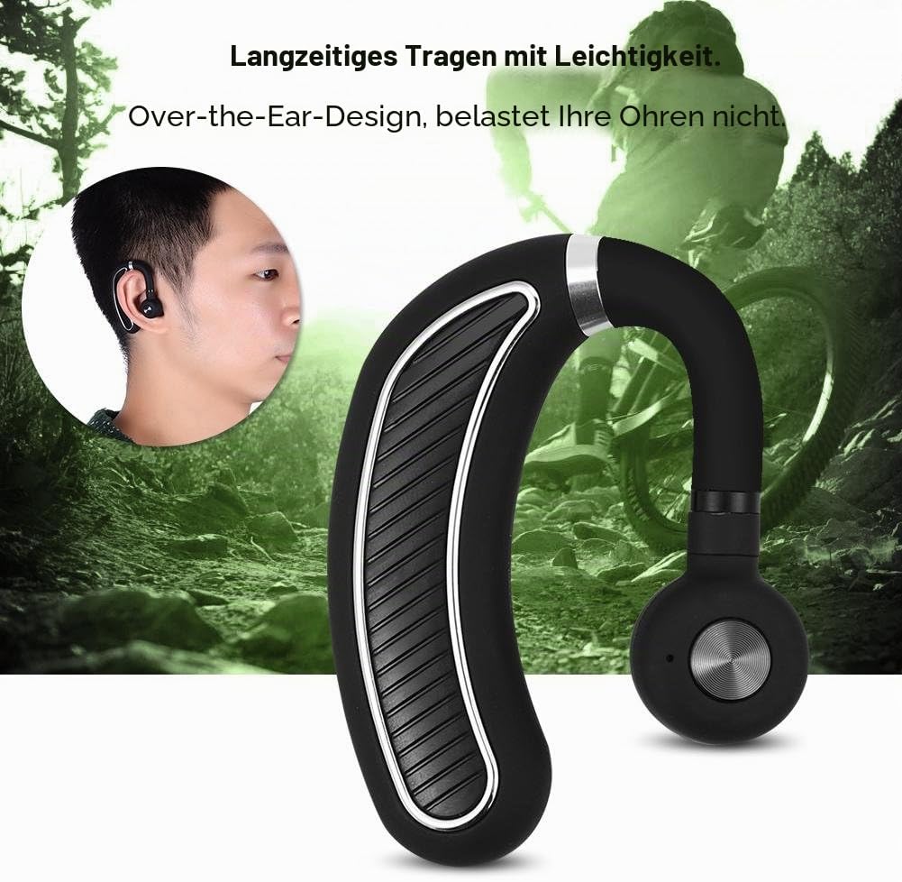 Zerone K21 Business Bluetooth Headset, schweissfeste kabellose Ohrhöre mit aktivem Rauschunterdrücku